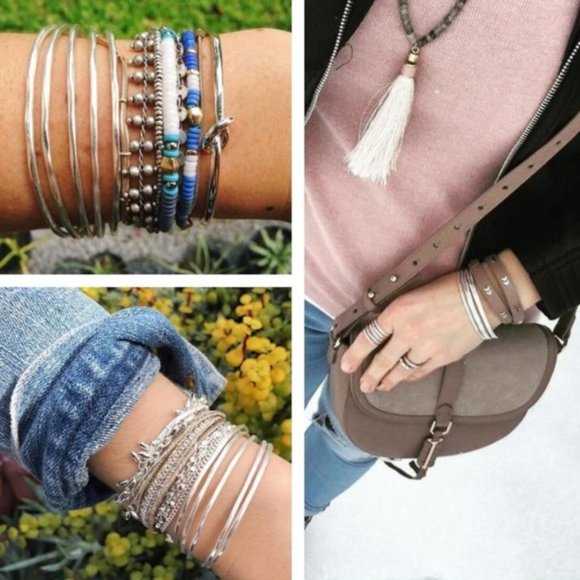 :: Stella & Dot⚔️SILVER Quinn Cuff Bracelet - Picture 2 of 4